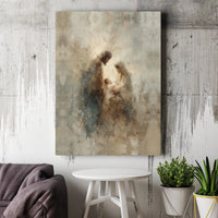 Abstract Holy Family Canvas Print, Nativity Scene Canvas Art, Religious Christmas Wall Art, Christian Faith Canvas, Sacred Home Decor Present