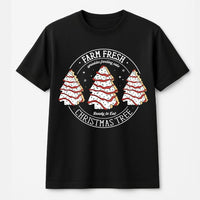 Retro Holiday Snack Cake Shirt, Farm Fresh Christmas Tree Cakes T-Shirt, Adorable Christmas Cakes Graphic Tee, Vintage Holiday Foodie Tee Present