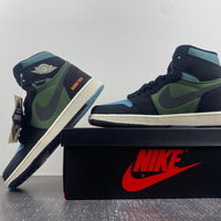 High Top Sneakers, Black Green Colorway, Lace Up Design, Casual Gift for Sneaker Fans