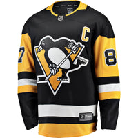 Pittsburgh Penguins Sidney Crosby Black Captain Patch Home Breakaway Jersey