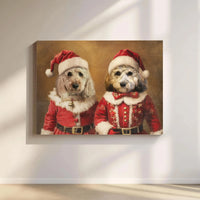 Pups in Santa Suits Holiday Print, Dog Christmas Portrait Canvas Art, Adorable Christmas Dogs Canvas, Festive Wall Decor, Pet Lover Xmas Present