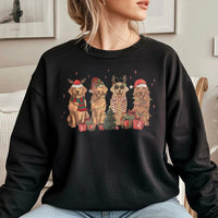 Adorable Festive Dog Crewneck, Golden Retriever Christmas Sweatshirt, Retro Dog Lover Holiday Sweater, Dog Mom Xmas Pullover, Winter Present