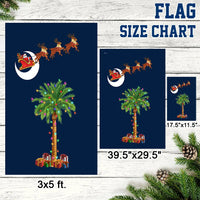 Santa Sleigh Palmetto Tree Yard Flag, South Carolina Christmas Garden Flag, Double-Sided Holiday Lawn Flag, SC Festive Porch Banner