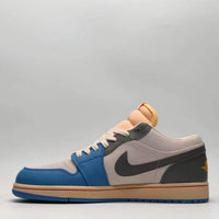 Low Top Sneakers, Blue Gray Colorway, Lace Up Design, Casual Gift for Sneaker Fans