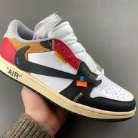 Low Top Sneakers, White Black Red Colorway, Leather Footwear, Reverse Hook Design, Lace Up Design, Casual Gift for Sneaker Fans