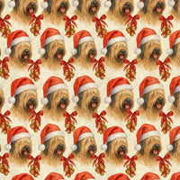 Santa Hat Pet Gift Wrap, Briard Dog Christmas Wrapping Paper, Holiday Briard Wrapping Paper, Dog Lover Xmas Gift Wrap Roll