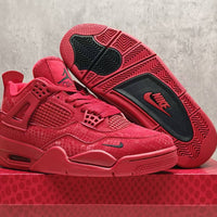 Mid Top Sneakers, Red Colorway, Lace Up Design, Casual Gift for Sneaker Fans
