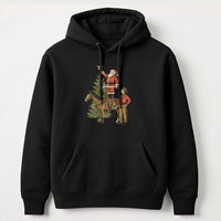 Vintage Santa Horse Hoodie, Western Christmas Cowboy Hoodie, Retro Western Holiday Pullover, Country Xmas Sweatshirt, Holiday Present