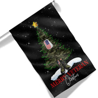Camo Tree Military Boots Flag, Merry Veteran Christmas Garden Flag, Double-Sided Veterans Day Holiday Flag, Patriotic Military Present