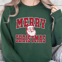 Distressed Retro Santa Sweatshirt, Merry Christmas Santa Sweatshirt, Vintage Xmas Holiday Crewneck, Comfy Festive Winter Pullover Sweatshirt