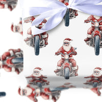 Biker Santa Claus Gift Wrap, Sunglasses Santa Motorcycle Wrapping Paper, Cool Santa Holiday Wrapping Paper, Christmas Motorcycle Gift Wrap