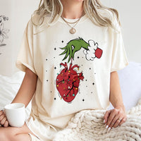 Medical Holiday Lights Graphic Tee, Anatomical Heart Christmas T-Shirt, Festive Nurse Christmas Shirt, Healthcare Doctor ER Holiday Top