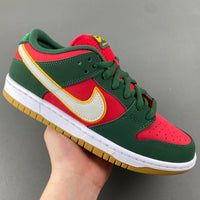 Low Top Sneakers, Red Green Yellow Colorway, Lace Up Design, Casual Gift for Sneaker Fans