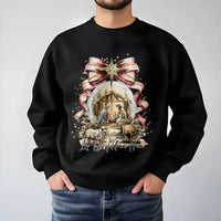 Watercolor Nativity Scene Crewneck, Oh Come Let Us Adore Him Sweatshirt, Christian Holiday Sweater, Religious Christmas Sweatshirt