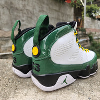 High Top Sneakers, White Green Colorway, Lace Up Design, Casual Gift for Sneaker Fans