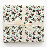 Traditional Christmas Wrapping Paper, Watercolor Holly Berries Wrapping Paper, Botanical Holiday Wrapping Paper, Winter Berry Gift Wrap