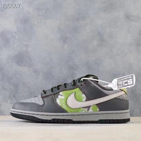 Low Top Sneakers, Gray Green Colorway, Lace Up Design, Casual Gift for Sneaker Fans