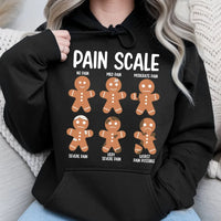 Humorous Christmas Cookie Nurse Hoodie, Pain Scale Gingerbread Man Hoodie, Medical Doctor Hoodie, Xmas Holiday Sweatshirt, RN Hospital Present