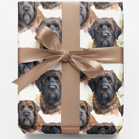 Dog Lover Holiday Gift Wrap, Bouvier des Flandres Wrapping Paper, Winter Dog Breed Wrapping Paper, Christmas Present Gift Wrap Paper Roll