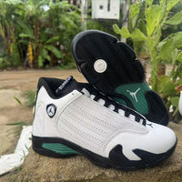 Mid Top Sneakers, White Black Green Colorway, Lace Up Design, Casual Gift for Sneaker Fans