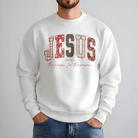 Plaid Religious Christmas Sweater, Jesus the Reason for the Season Sweatshirt, Christian Holiday Crewneck Sweatshirt, Faith Graphic Pullover