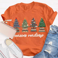 Festive Reading Season Graphic Tee, Christmas Trees and Books T-Shirt, Book Lover Christmas Shirt, Bookish Holiday Shirt, Reader Xmas Present