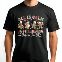 Humorous Gingerbread Medical Shirt, ER Nurse Christmas Shirt, Emergency Room Holiday Graphic Shirt, Hospital Staff Tee, Xmas RN Present for Women