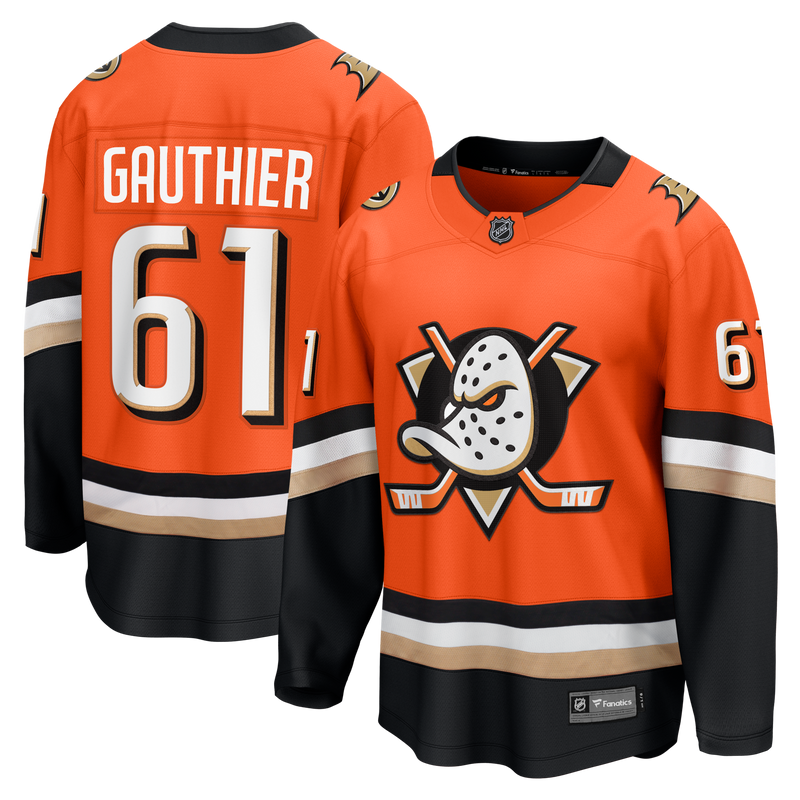 Anaheim Ducks Cutter Gauthier Orange Home Breakaway Jersey