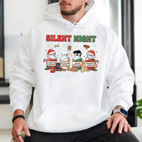 Veterinary Christmas Hoodie, Silent Night Vet Med Hoodie, Vet Tech Hooded Sweatshirt, Humorous Vet Student Pullover Hoodie, Xmas Present for Vet