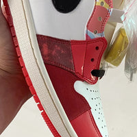 Sneakers, White Red Colorway, Lace Up Design, Casual Gift for Sneaker Fans