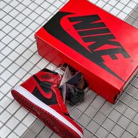 High Top Sneakers, Red Black Colorway, Lace Up Design, Casual Gift for Sneaker Fans