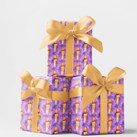 Festive Holiday Gift Wrap Roll, Watercolor Candle Glow Christmas Wrapping Paper, Religious Xmas Wrapping Paper, Church Gift Wrapping Paper
