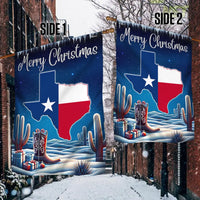 Double-Sided Lone Star State Yard Flag, Texas Merry Christmas Y'all Garden Flag, Southern Rustic Holiday Lawn Flag