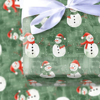Festive Christmas Gift Wrapping Paper, Watercolor Snowman Wrapping Paper, Winter Holiday Snowmen Wrapping Paper, Xmas Present Wrap Roll
