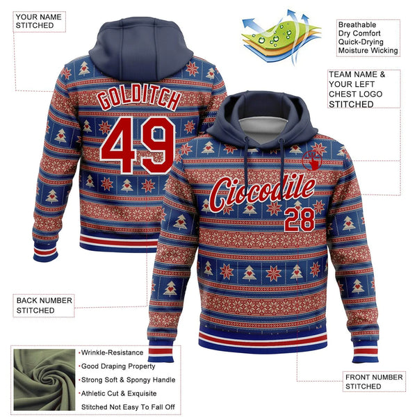 Personalized Name and Number Hoodie, Custom Christmas Sports Hoodie, Holiday Game Day Pullover Hoodie, Sports Fan Christmas P