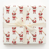 Baseball Christmas Gift Wrap, Santa Claus Baseball Wrapping Paper, Sports Holiday Gift Wrap, Baseball Xmas Wrapping Paper, Sports Fan Wrap