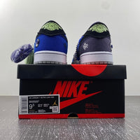 Low Top Sneakers, Royal Blue Black Purple Colorway, Lace Up Design, Casual Gift for Sneaker Fans