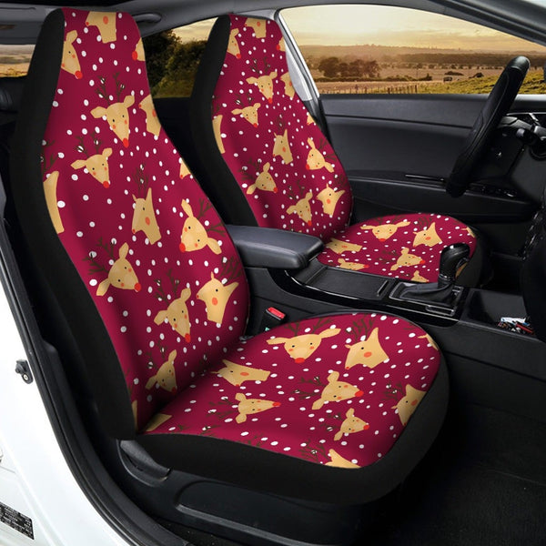 Festive Holiday Deer Seat Covers, Christmas Reindeer Car Seat Covers, Winter Xmas Auto Seat Covers, Holiday Vehicle Decor, Dr