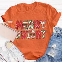 Festive Holiday Dots Graphic Tee, Merry and Bright Polka Dot Christmas T-Shirt, Adorable Xmas Season Shirt, Christmas Present for Women and Men