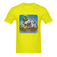 Holiday Sheepdog Graphic Tee, 12 Pups of Christmas Dog Shirt, Humorous Christmas Dog Lover T-Shirt, Two Sided Winter Dog Lover Holiday Shirt