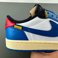 Low Top Sneakers, Blue White Yellow Colorway, Lace Up Design, Casual Gift for Sneaker Fans