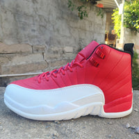 High Top Sneakers, White Red Colorway, Lace Up Design, Casual Gift for Sneaker Fans
