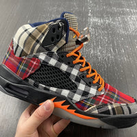 Retro Low Top Sneakers, Black Orange Colorway, Lace Up Design, Casual Gift for Sneaker Fans