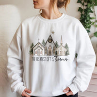 Christian Christmas Church Crewneck, The Greatest Present Is Jesus Sweatshirt, Religious Holiday Faith Sweater, Bible Scripture Pullover