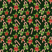 Holly Holiday Gift Wrap, Watercolor Candy Cane Christmas Wrapping Paper, Festive Xmas Present Wrapping Paper, Winter Season Gift Wrap Roll
