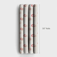 Adorable Santa Face Holiday Gift Wrap, Watercolor Santa Claus Wrapping Paper, Cream Christmas Wrapping Paper, Whimsical Holiday Gift Wrap Roll