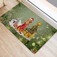 Snowy Tree Welcome Mat, Golden Retriever Christmas Doormat, Merry Christmas Dog Doormat, Winter Pet Floor Mat, Dog Lover Holiday Present