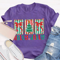 Personalized Family Name Holiday Shirt, Custom Christmas Tree Bow T-Shirt, Adorable Coquette Christmas Tree Tee, Xmas Family Matching T-Shirt