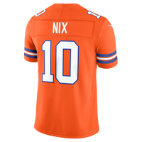 Denver Broncos Bo Nix Orange Alternate Mile High Collection 1977 Throwback Stitched Limited Jersey