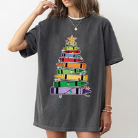 Art Teacher Holiday Tee, Crayon Christmas Tree Teacher T-Shirt, Festive School Season Graphic Shirt, Adorable Elementary Educator Present Tee